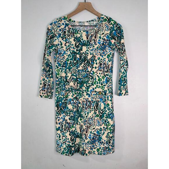 Lilly Pulitzer Corine Sea Oat Printed Long Sleeve Mini Dress xxs - Picture 6 of 6